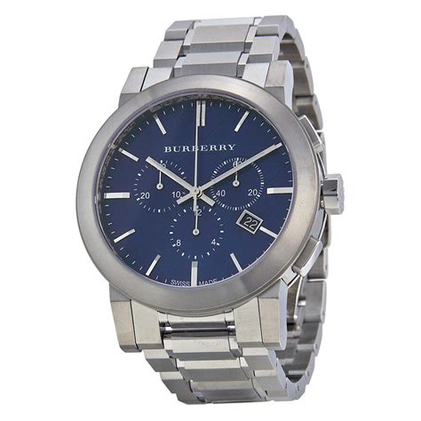 burberry blue dial watch 42mm|Burberry Men's Watch Chronograph The City 42mm Blue BU9363.